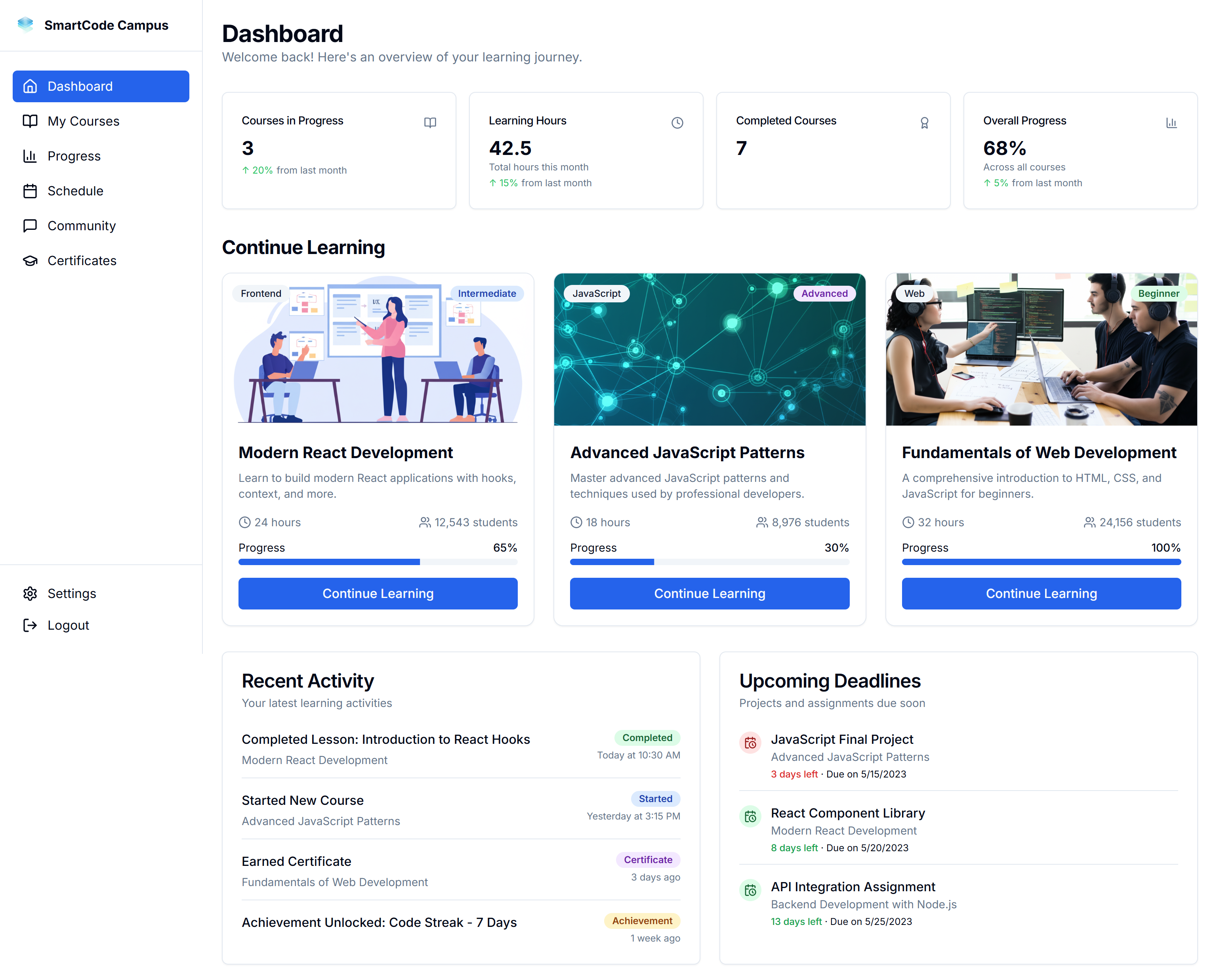 SmartCode Campus Dashboard